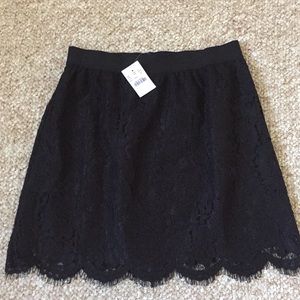Black lace lined JCrew skirt.